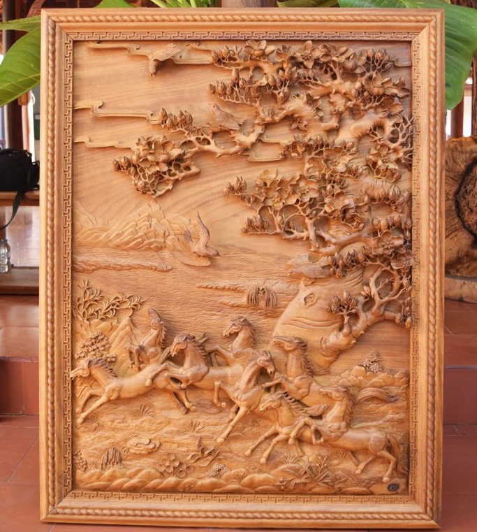 Tranh phù điêu gỗ – điểm nhấn cho không gian sang trọng — Yên Bái Stone