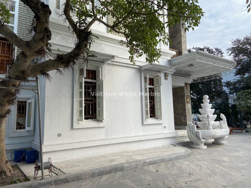 Đá slab sử dụng cho ốp lát công trình mặt tiền