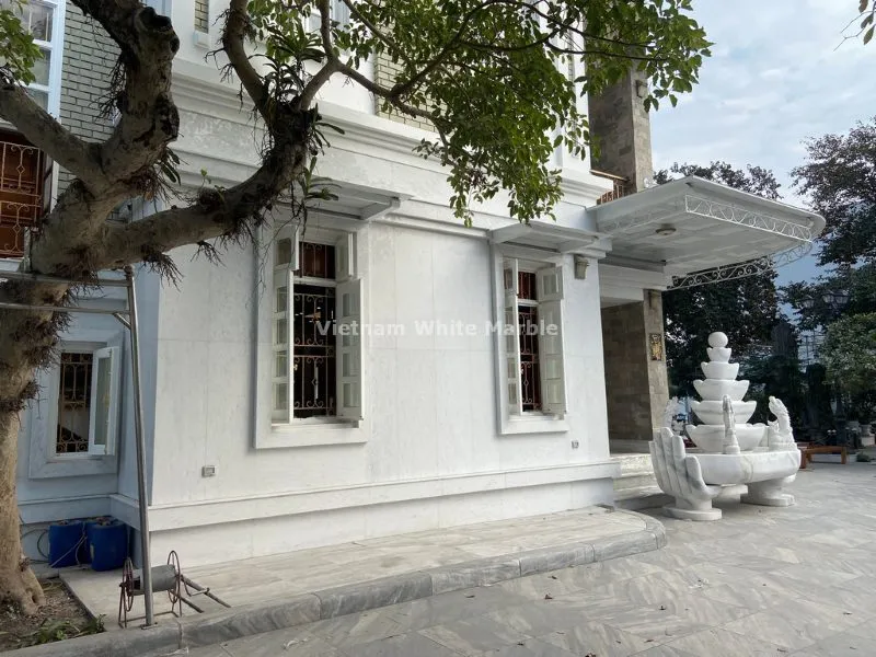 Đá slab sử dụng cho ốp lát công trình mặt tiền