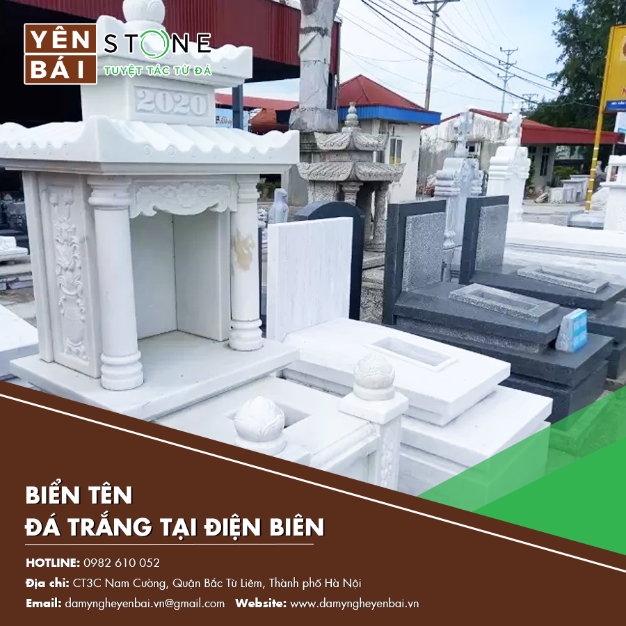 biển tên đá trắng tại Điện Biên