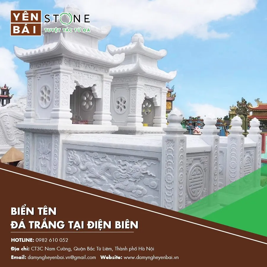 biển tên đá trắng tại Điện Biên