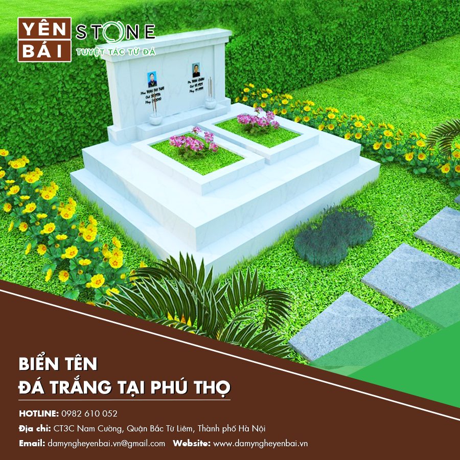 biển tên đá trắng tại Phú Thọ