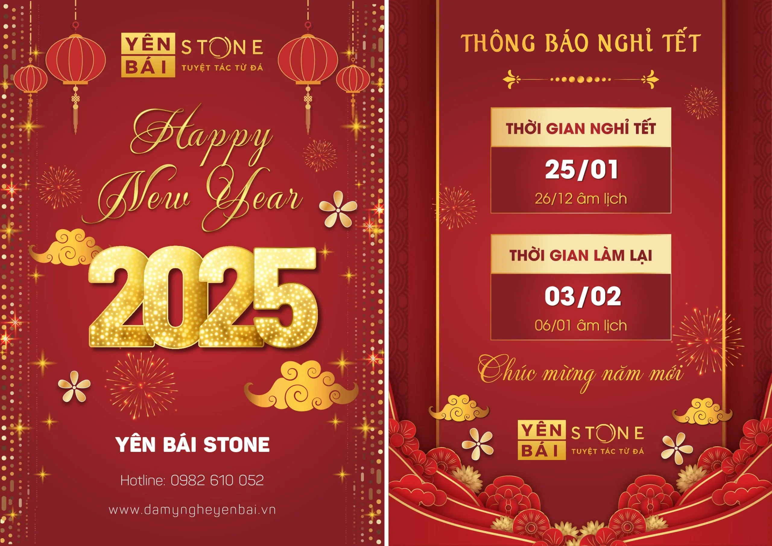 Thông báo lịch nghỉ TẾT — Yên Bái Stone