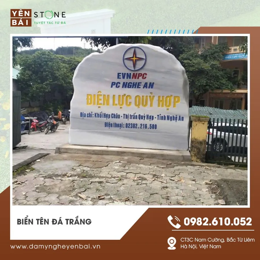 Biển tên đá trắng đẹp 2025