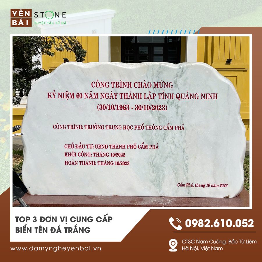 Top 3 đơn vị cung cấp biển tên đá trắng giá tốt nhất