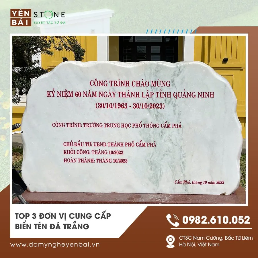Chọn lựa hàng đầu với top 3 đơn vị cung cấp biển tên đá trắng giá tốt nhất — Yên Bái Stone