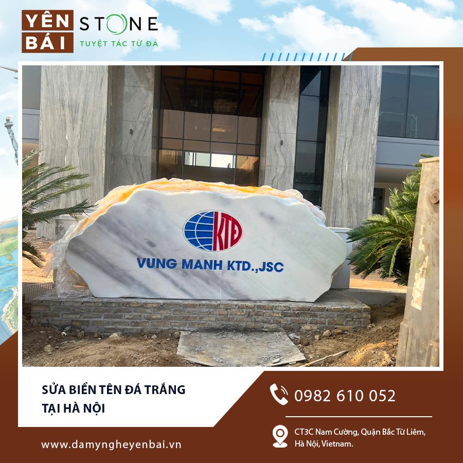 Sửa Biển Tên Đá Trắng Tại Hà Nội - Hình ảnh biển tên đá trắng sau khi được sửa chữa. Sửa Biển Tên Đá Trắng Tại Hà Nội - Hình ảnh biển tên đá trắng sau khi được sửa chữa.