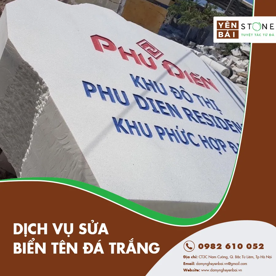 Dịch vụ sửa biển tên đá trắng