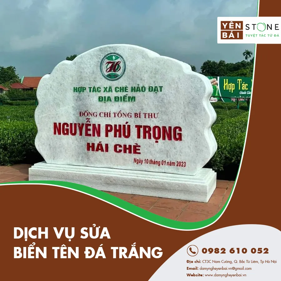 Dịch vụ sửa biển tên đá trắng
