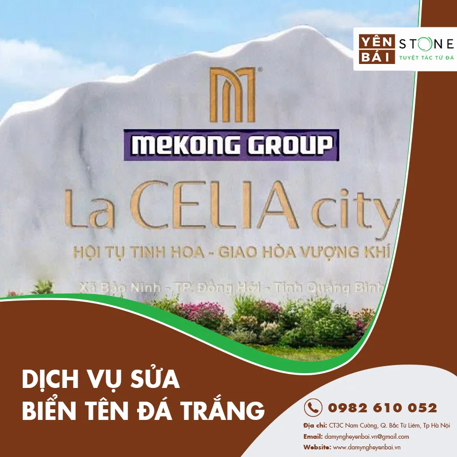 Dịch vụ sửa biển tên đá trắng