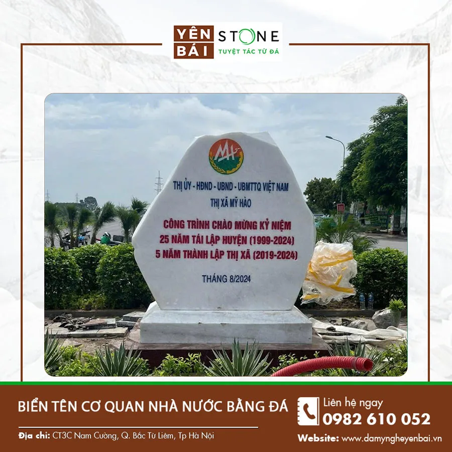 Biển tên cơ quan nhà nước bằng đá bền đẹp Biển tên cơ quan nhà nước bằng đá bền đẹp
