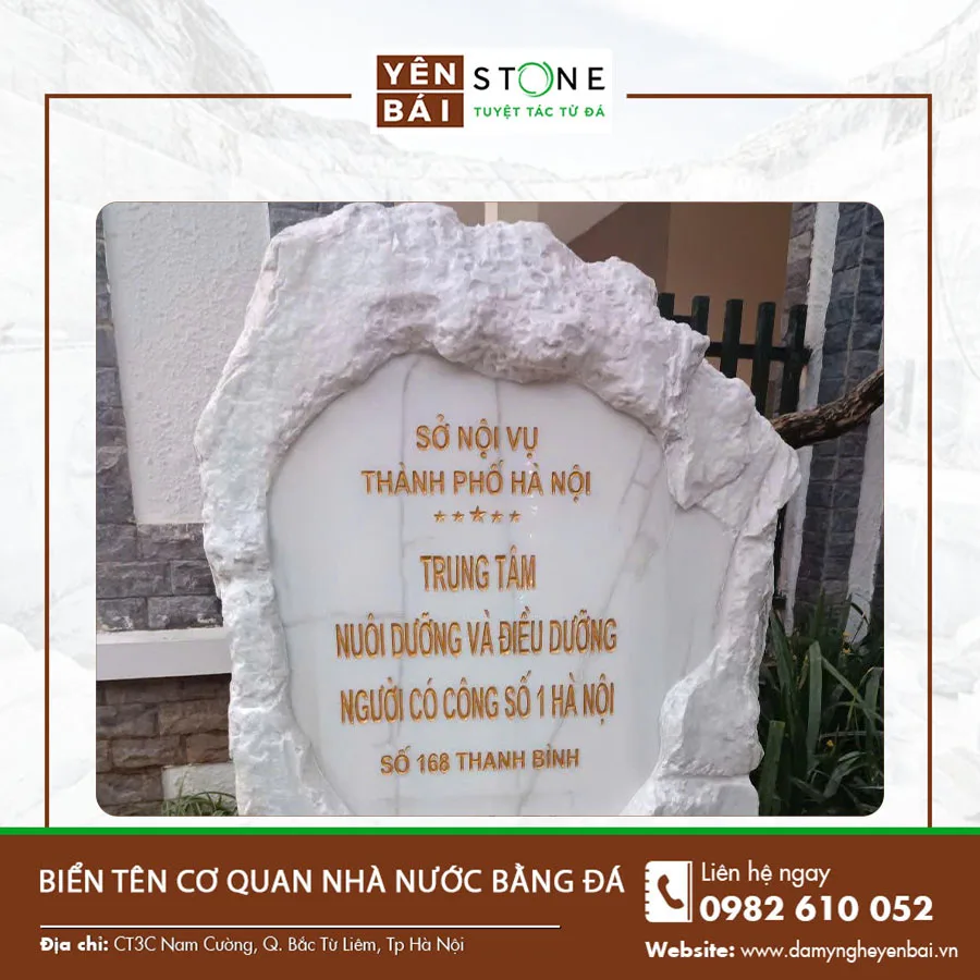 Biển tên cơ quan nhà nước bằng đá Biển tên cơ quan nhà nước bằng đá