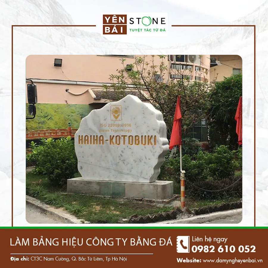 Làm bảng hiệu công ty bằng đá sang trọng Làm bảng hiệu công ty bằng đá sang trọng