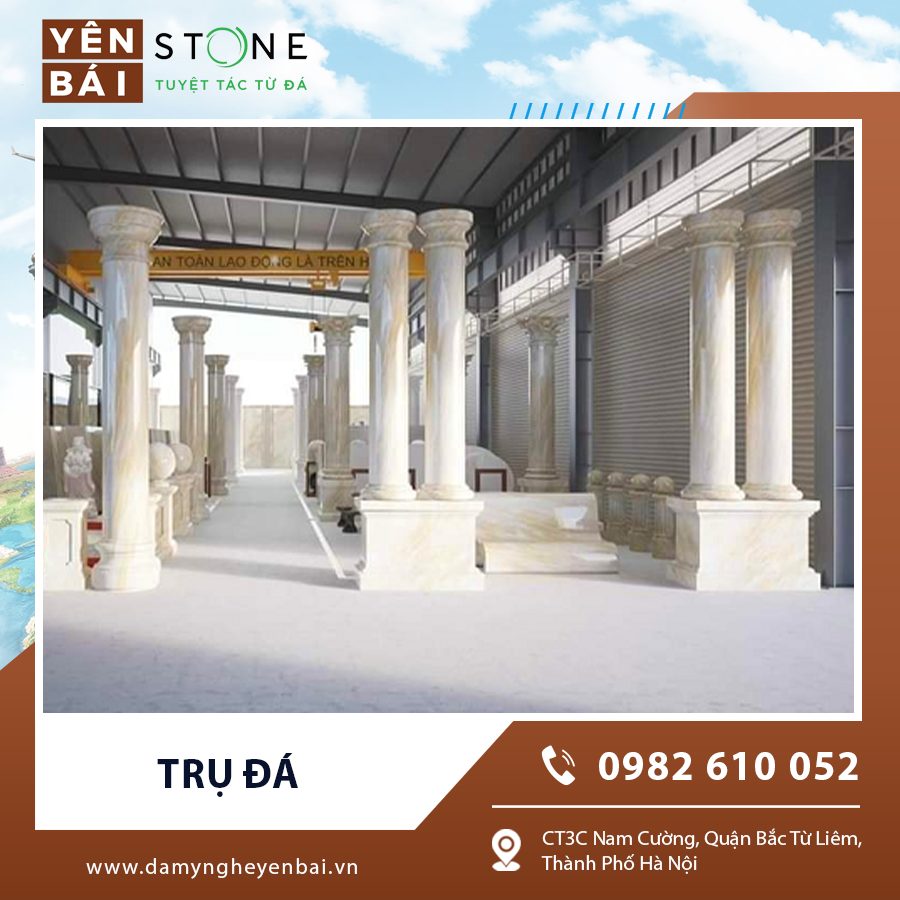 Trụ đá chạm khắc hoa văn tinh xảo, tạo điểm nhấn nổi bật cho không gian Trụ đá chạm khắc hoa văn tinh xảo, tạo điểm nhấn nổi bật cho không gian