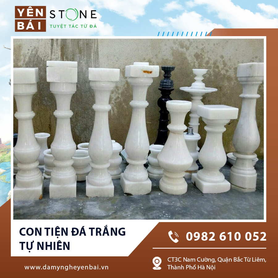 Bộ sưu tập con tiện đá trắng tự nhiên đa dạng kiểu dáng Bộ sưu tập con tiện đá trắng tự nhiên đa dạng kiểu dáng