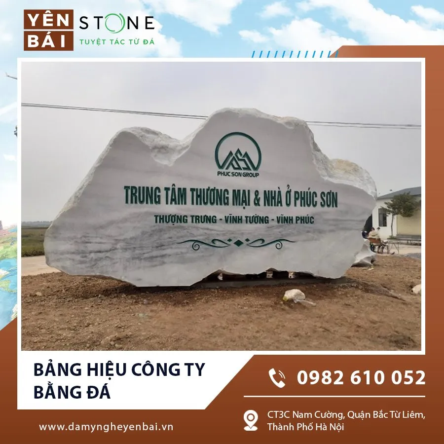 Mẫu bảng hiệu công ty bằng đá sang trọng Mẫu bảng hiệu công ty bằng đá sang trọng