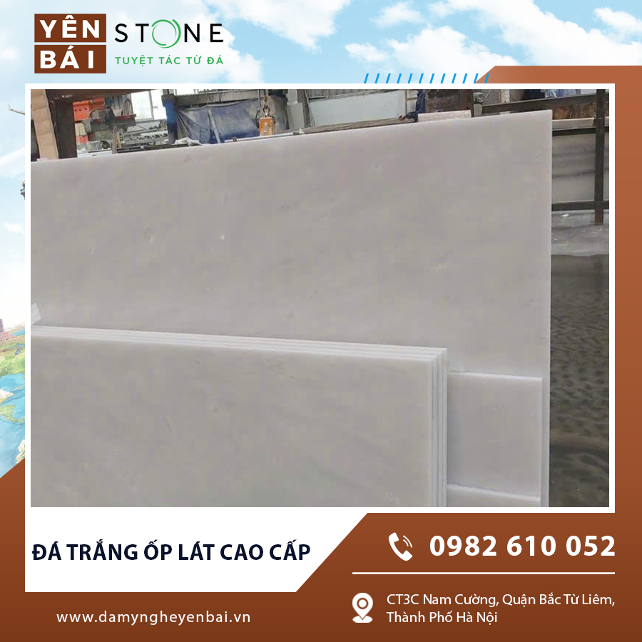 Mẫu đá trắng ốp lát cao cấp với vân tự nhiên tinh tế Mẫu đá trắng ốp lát cao cấp với vân tự nhiên tinh tế