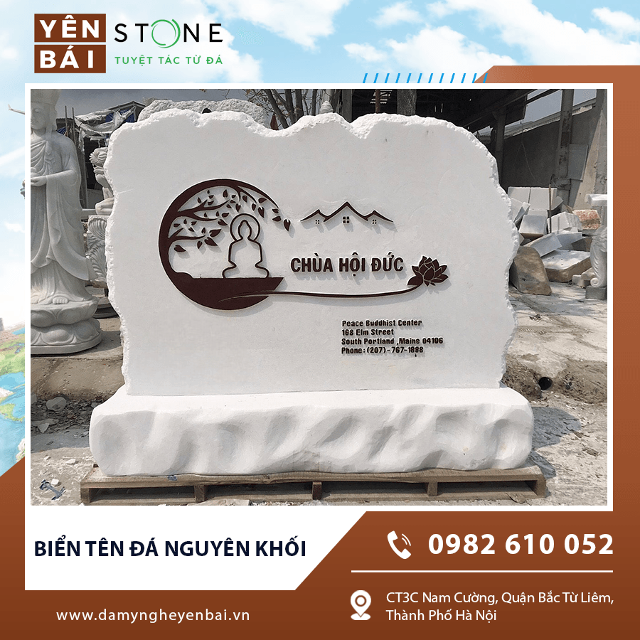 Biển tên đá nguyên khối – Dấu ấn sang trọng và bền vững cho công trình