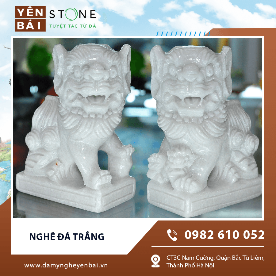 Mẫu nghê đá trắng đẹp truyền thống