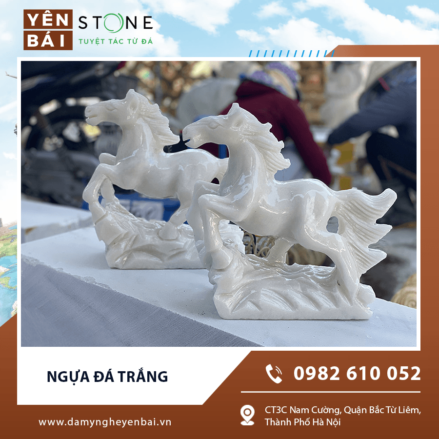 Mẫu ngựa đá trắng đẹp tự nhiên Mẫu ngựa đá trắng đẹp tự nhiên