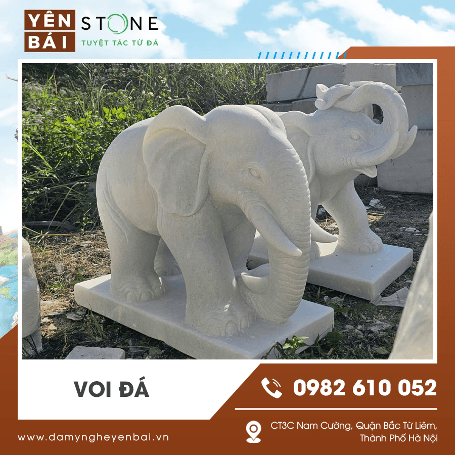 Voi đá – Linh vật phong thủy mang tài lộc, bình an cho gia chủ
