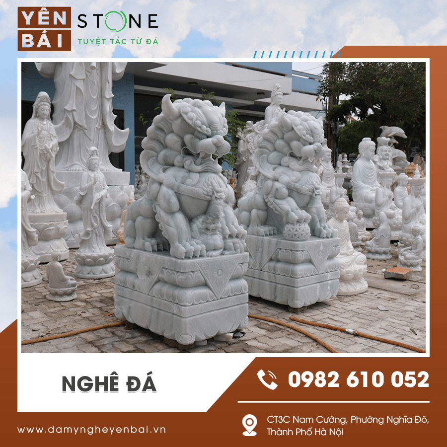 Nghê đá tự nhiên chạm khắc tinh xảo