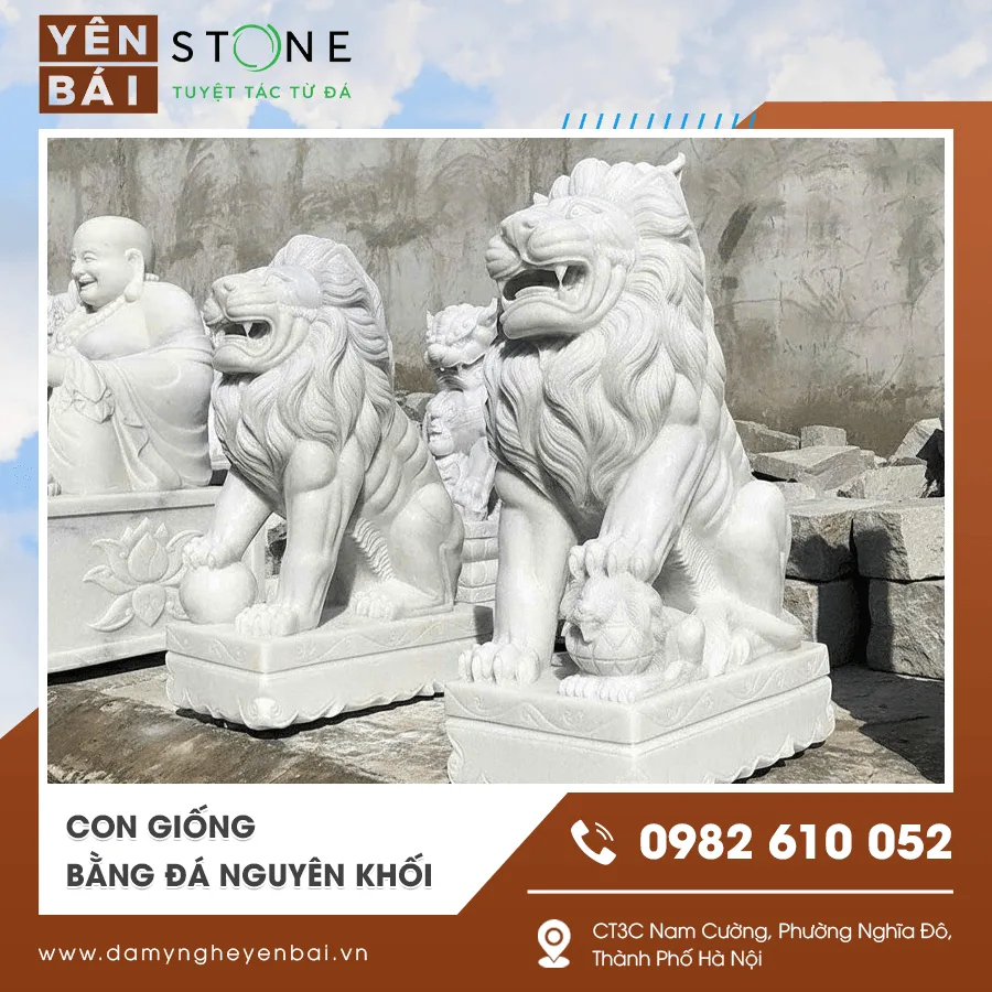 Sư tử bằng đá nguyên khối theo yêu cầu Sư tử bằng đá nguyên khối theo yêu cầu