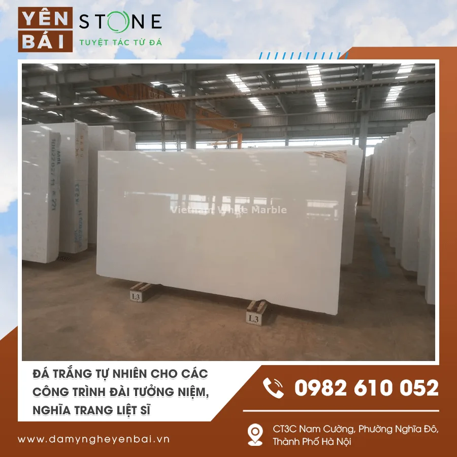 Kho đá trắng tự nhiên cho các công trình đài tưởng niệm, nghĩa trang liệt sĩ Kho đá trắng tự nhiên cho các công trình đài tưởng niệm, nghĩa trang liệt sĩ