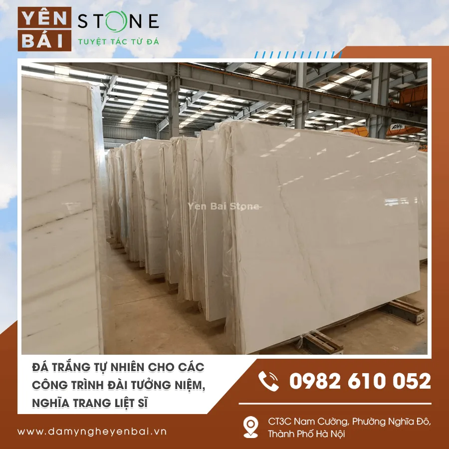 Đá trắng tự nhiên cho các công trình đài tưởng niệm, nghĩa trang liệt sĩ — Yên Bái Stone