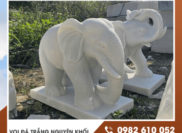 Voi đá trắng nguyên khối là gì? Giá bao nhiêu? Đặt làm ở đâu uy tín?