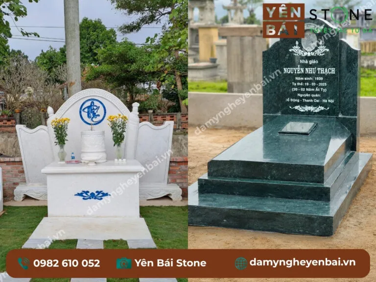 So sánh mộ đá trắng và đá xanh