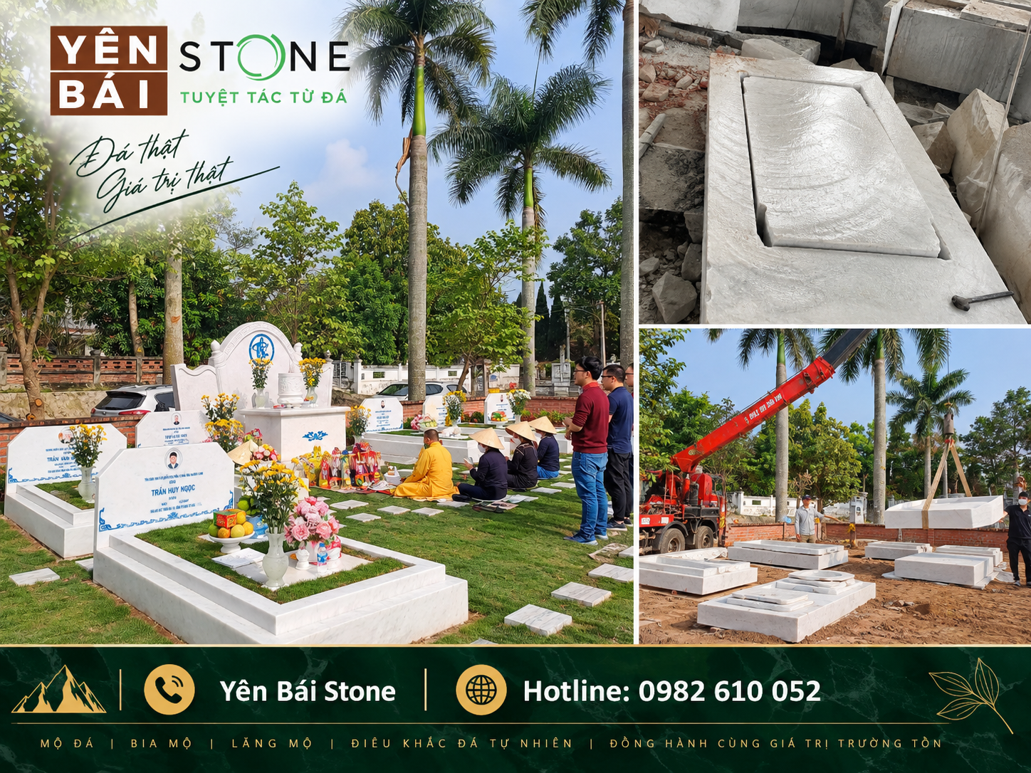 Lăng mộ đá cẩm thạch trắng Yên Bái Stone tại Công viên Vĩnh Hằng Ba Vì Hà Nội