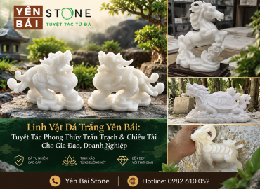 Linh Vật Đá Trắng Yên Bái: Tuyệt Tác Phong Thủy Trấn Trạch & Chiêu Tài Cho Gia Đạo, Doanh Nghiệp