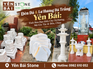đèn đá, lư hương đá trắng tự nhiên