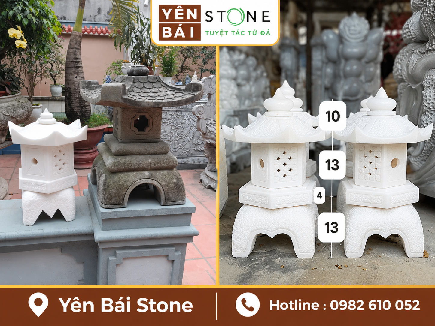so sánh đèn đá trắng tự nhiên với xi măng đá nhân tạo